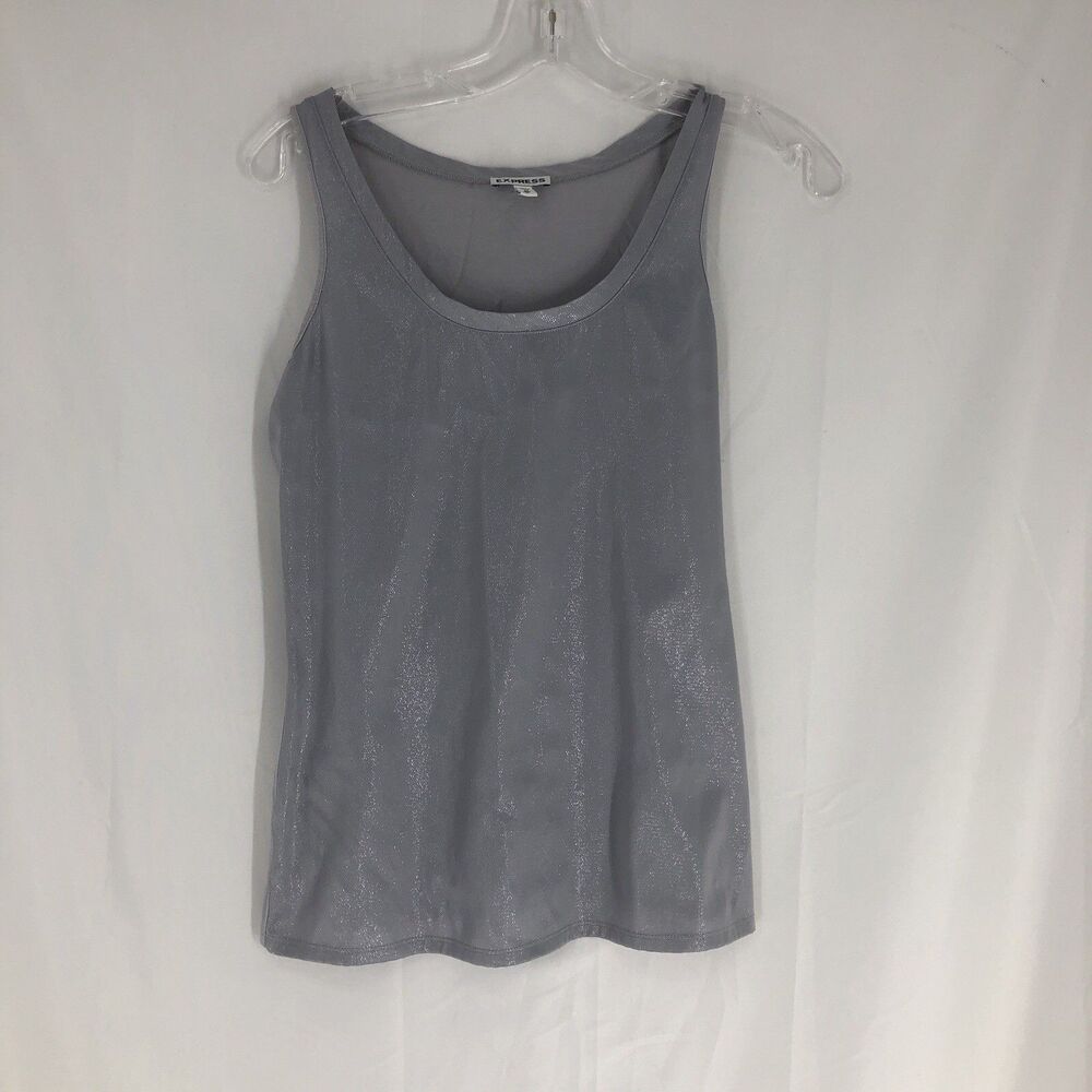 Express Women's Metallic Silver Sparkle Tank Size XS